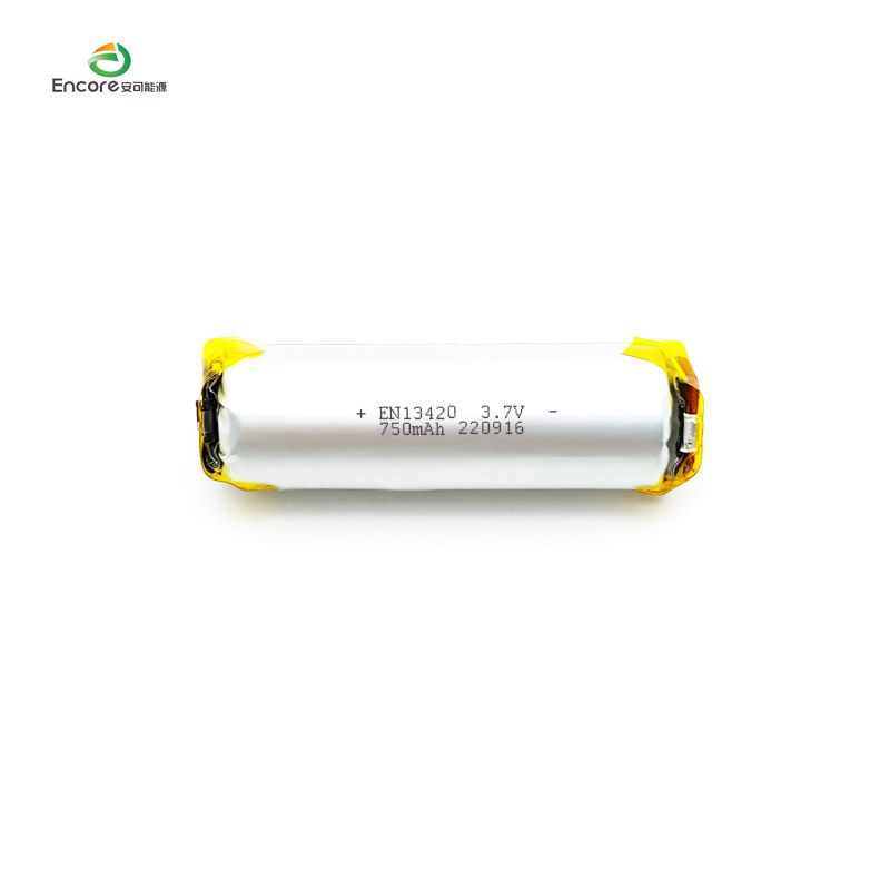 13420 750mAh baterie lipo cilindrică 3.7v